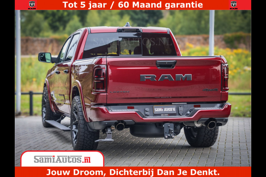 Dodge Ram 1500 Limited Night H.O 540HP 706Nm | Massage + Full Option | De Meest Luxe en Volle Pick-Up in zijn Klasse | Comfortabele Dubbele Cabine met Royale 5 Zitplaatsen | BPM vrij | Nu Leverbaar uit Voorraad | Voorraad Nr 2302 - 7425