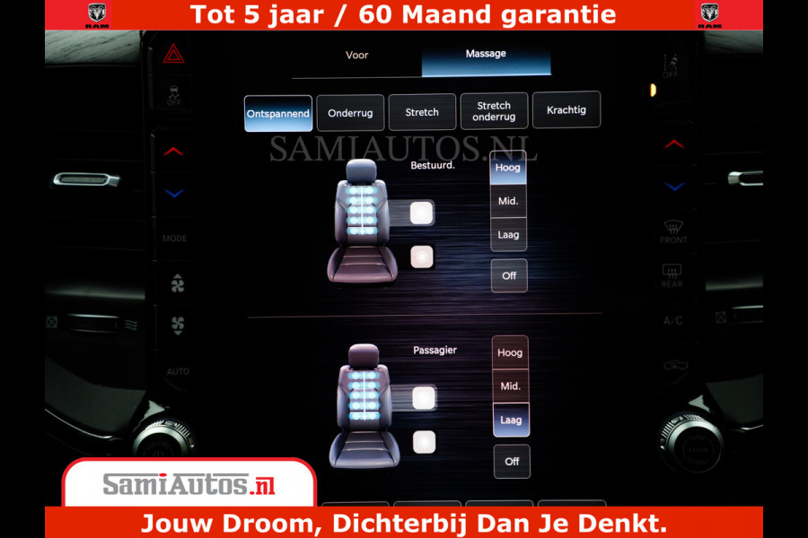 Dodge Ram 1500 Limited Night H.O 540HP 706Nm | Massage + Full Option | De Meest Luxe en Volle Pick-Up in zijn Klasse | Comfortabele Dubbele Cabine met Royale 5 Zitplaatsen | BPM vrij | Nu Leverbaar uit Voorraad | Voorraad Nr 2302 - 7425
