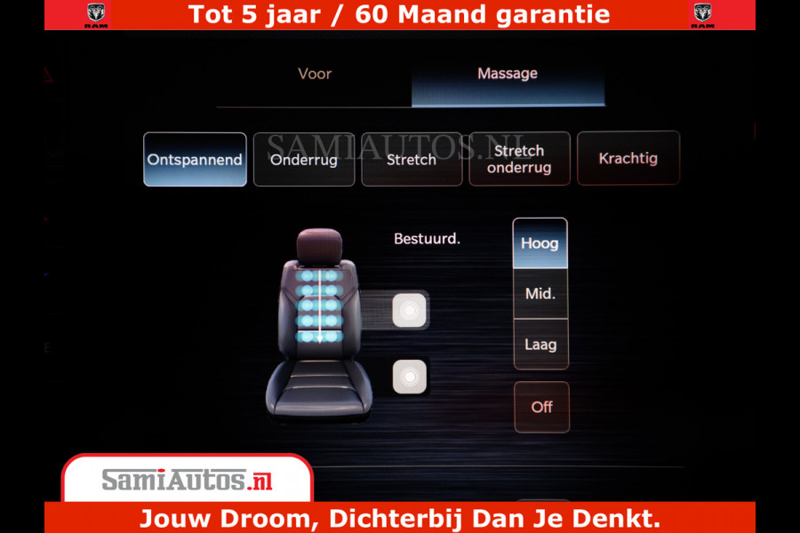 Dodge Ram 1500 Limited Night H.O 540HP 706Nm | Massage + Full Option | De Meest Luxe en Volle Pick-Up in zijn Klasse | Comfortabele Dubbele Cabine met Royale 5 Zitplaatsen | BPM vrij | Nu Leverbaar uit Voorraad | Voorraad Nr 2302 - 7425