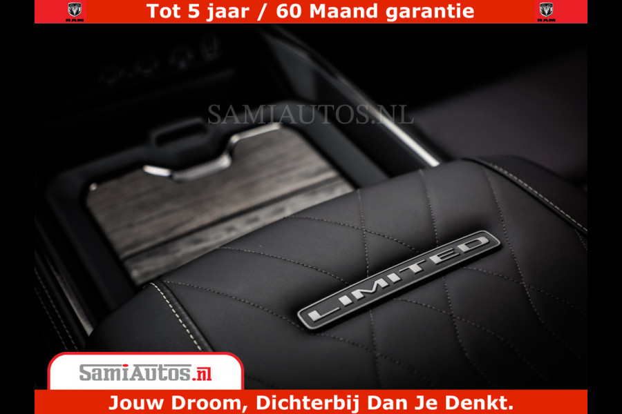 Dodge Ram 1500 Limited Night H.O 540HP 706Nm | Massage + Full Option | De Meest Luxe en Volle Pick-Up in zijn Klasse | Comfortabele Dubbele Cabine met Royale 5 Zitplaatsen | BPM vrij | Nu Leverbaar uit Voorraad | Voorraad Nr 2302 - 7425