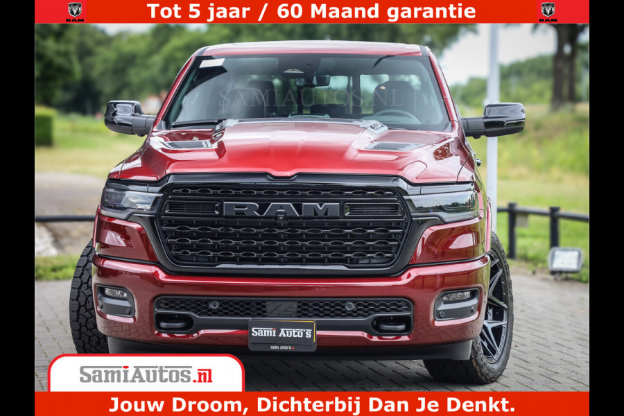 Dodge Ram 1500 Limited Night H.O 540HP 706Nm | Massage + Full Option | De Meest Luxe en Volle Pick-Up in zijn Klasse | Comfortabele Dubbele Cabine met Royale 5 Zitplaatsen | BPM vrij | Nu Leverbaar uit Voorraad | Voorraad Nr 2302 - 7425