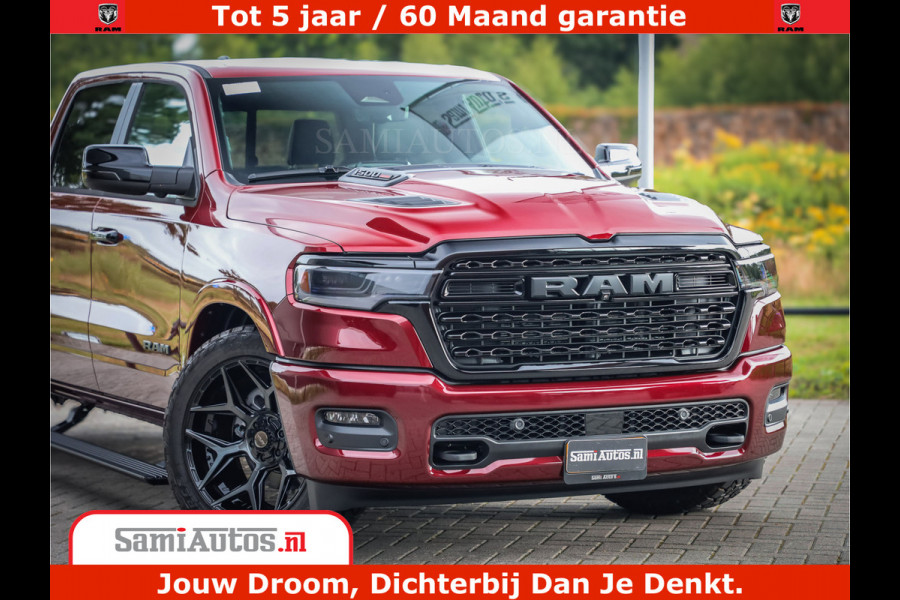 Dodge Ram 1500 Limited Night H.O 540HP 706Nm | Massage + Full Option | De Meest Luxe en Volle Pick-Up in zijn Klasse | Comfortabele Dubbele Cabine met Royale 5 Zitplaatsen | BPM vrij | Nu Leverbaar uit Voorraad | Voorraad Nr 2302 - 7425