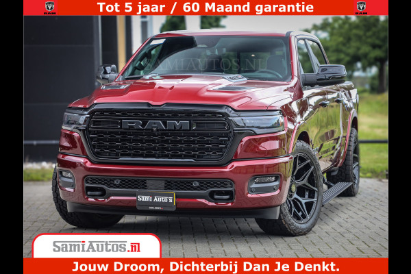Dodge Ram 1500 Limited Night H.O 540HP 706Nm | Massage + Full Option | De Meest Luxe en Volle Pick-Up in zijn Klasse | Comfortabele Dubbele Cabine met Royale 5 Zitplaatsen | BPM vrij | Nu Leverbaar uit Voorraad | Voorraad Nr 2302 - 7425