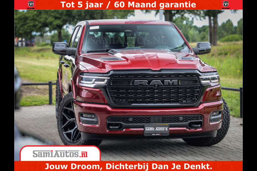 Dodge Ram 1500 Limited Night H.O 540HP 706Nm | Massage + Full Option | De Meest Luxe en Volle Pick-Up in zijn Klasse | Comfortabele Dubbele Cabine met Royale 5 Zitplaatsen | BPM vrij | Nu Leverbaar uit Voorraad | Voorraad Nr 2302 - 7425