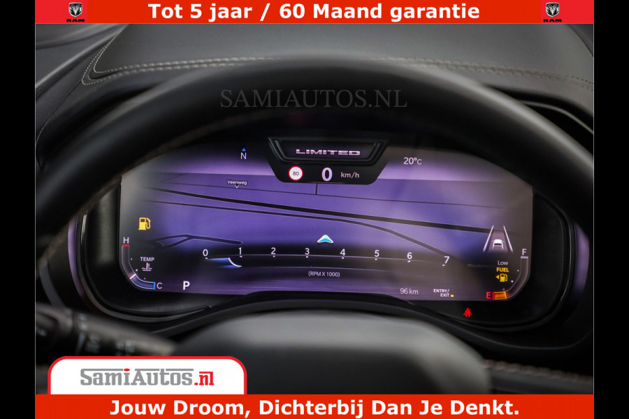 Dodge Ram 1500 Limited Night H.O 540HP 706Nm | Massage + Full Option | De Meest Luxe en Volle Pick-Up in zijn Klasse | Comfortabele Dubbele Cabine met Royale 5 Zitplaatsen | BPM vrij | Nu Leverbaar uit Voorraad | Voorraad Nr 2302 - 7425