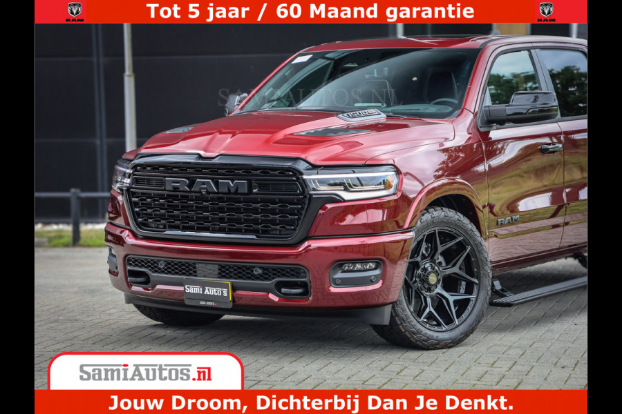 Dodge Ram 1500 Limited Night H.O 540HP 706Nm | Massage + Full Option | De Meest Luxe en Volle Pick-Up in zijn Klasse | Comfortabele Dubbele Cabine met Royale 5 Zitplaatsen | BPM vrij | Nu Leverbaar uit Voorraad | Voorraad Nr 2302 - 7425