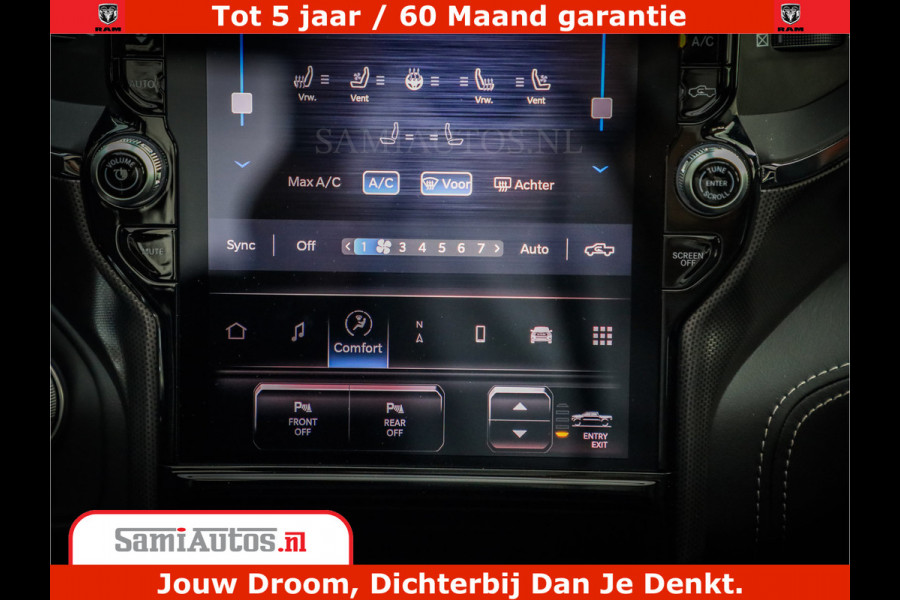 Dodge Ram 1500 Limited Night H.O 540HP 706Nm | Massage + Full Option | De Meest Luxe en Volle Pick-Up in zijn Klasse | Comfortabele Dubbele Cabine met Royale 5 Zitplaatsen | BPM vrij | Nu Leverbaar uit Voorraad | Voorraad Nr 2302 - 7425