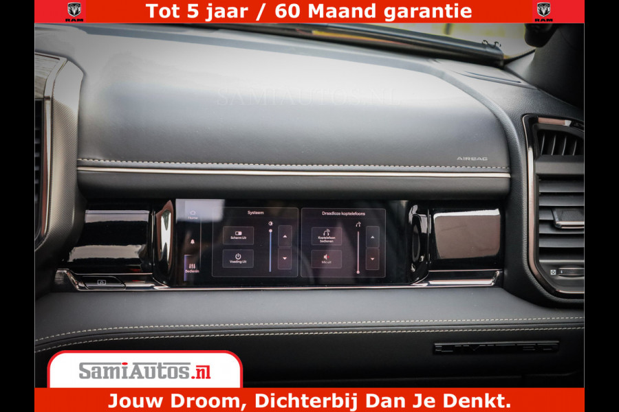 Dodge Ram 1500 Limited Night H.O 540HP 706Nm | Massage + Full Option | De Meest Luxe en Volle Pick-Up in zijn Klasse | Comfortabele Dubbele Cabine met Royale 5 Zitplaatsen | BPM vrij | Nu Leverbaar uit Voorraad | Voorraad Nr 2302 - 7425