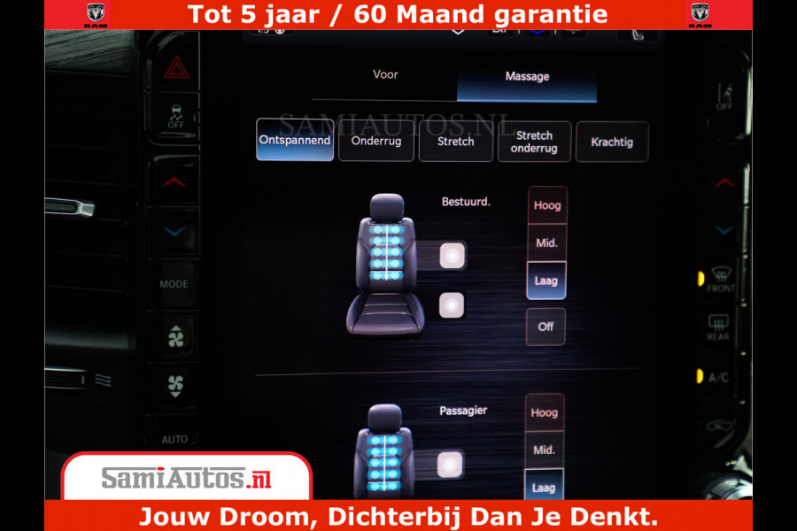 Dodge Ram 1500 Limited Night H.O 540HP 706Nm | Massage + Full Option | De Meest Luxe en Volle Pick-Up in zijn Klasse | Comfortabele Dubbele Cabine met Royale 5 Zitplaatsen | BPM vrij | Nu Leverbaar uit Voorraad | Voorraad Nr 2302 - 7425
