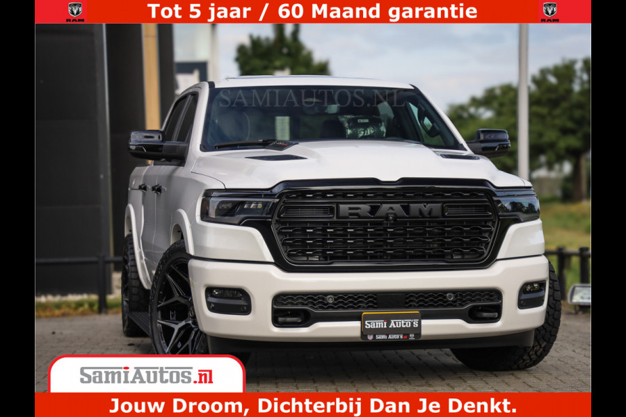 Dodge Ram 1500 1500 Limited Night High Output 540HP 706Nm | Massage + Full Option | De Meest Luxe en Volle Pick-Up in zijn Klasse | Comfortabele Dubbele Cabine met Royale 5 Zitplaatsen | BPM vrij | Nu Leverbaar uit Voorraad | Voorraad Nr 2351 - 7478