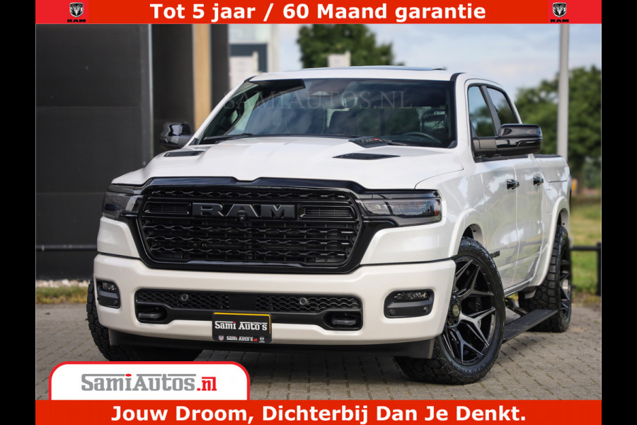Dodge Ram 1500 1500 Limited Night High Output 540HP 706Nm | Massage + Full Option | De Meest Luxe en Volle Pick-Up in zijn Klasse | Comfortabele Dubbele Cabine met Royale 5 Zitplaatsen | BPM vrij | Nu Leverbaar uit Voorraad | Voorraad Nr 2351 - 7478