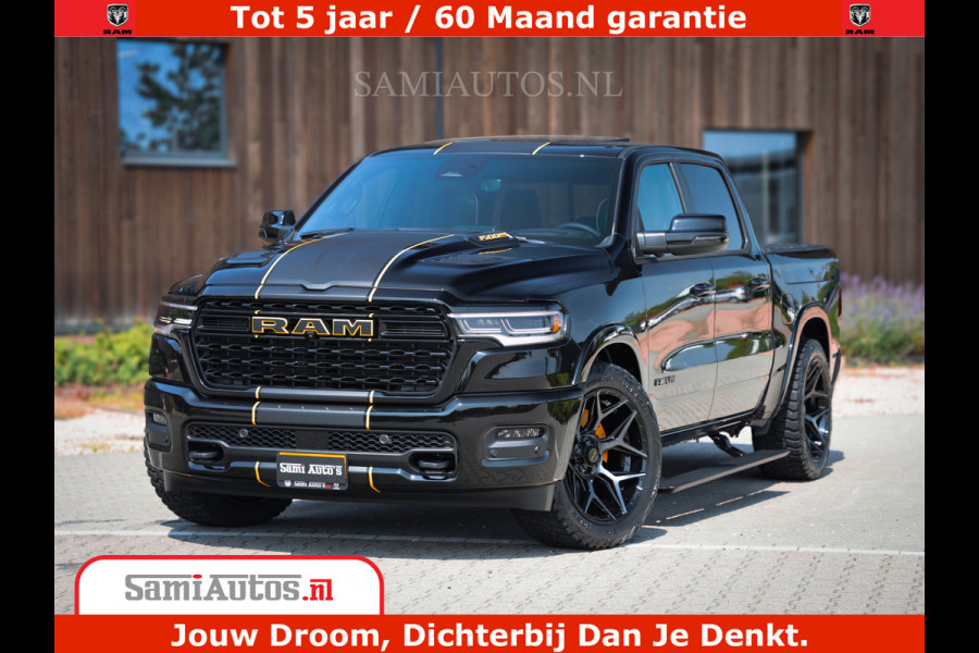 Dodge Ram 1500 Limited Night H.O 540HP 706Nm | Massage + Full Option | De Meest Luxe en Volle Pick-Up in zijn Klasse | Comfortabele Dubbele Cabine met Royale 5 Zitplaatsen | BPM vrij | Nu Leverbaar uit Voorraad | Voorraad Nr 2353 - 5412