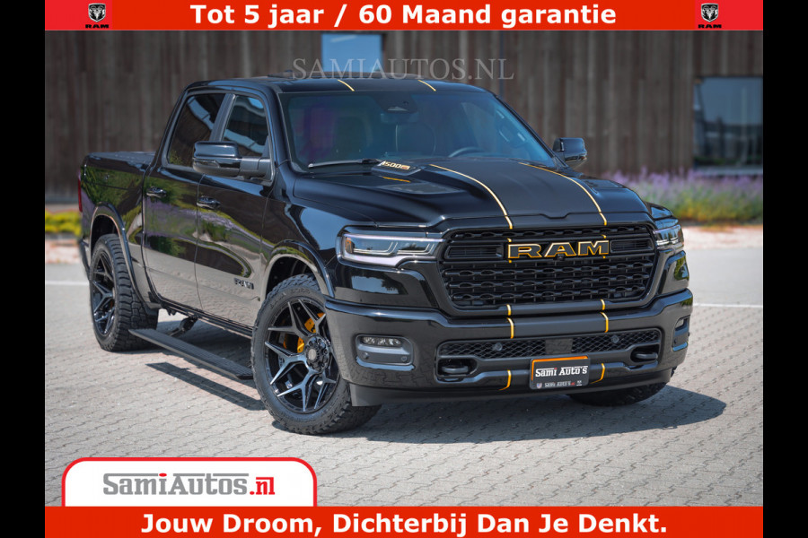 Dodge Ram 1500 Limited Night H.O 540HP 706Nm | Massage + Full Option | De Meest Luxe en Volle Pick-Up in zijn Klasse | Comfortabele Dubbele Cabine met Royale 5 Zitplaatsen | BPM vrij | Nu Leverbaar uit Voorraad | Voorraad Nr 2353 - 5412