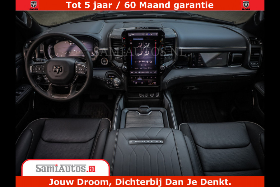 Dodge Ram 1500 Limited Night H.O 540HP 706Nm | Massage + Full Option | De Meest Luxe en Volle Pick-Up in zijn Klasse | Comfortabele Dubbele Cabine met Royale 5 Zitplaatsen | BPM vrij | Nu Leverbaar uit Voorraad | Voorraad Nr 2353 - 5412
