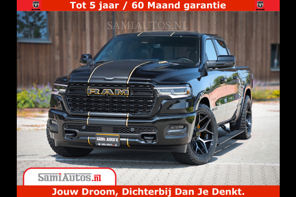 Dodge Ram 1500 Limited Night H.O 540HP 706Nm | Massage + Full Option | De Meest Luxe en Volle Pick-Up in zijn Klasse | Comfortabele Dubbele Cabine met Royale 5 Zitplaatsen | BPM vrij | Nu Leverbaar uit Voorraad | Voorraad Nr 2353 - 5412