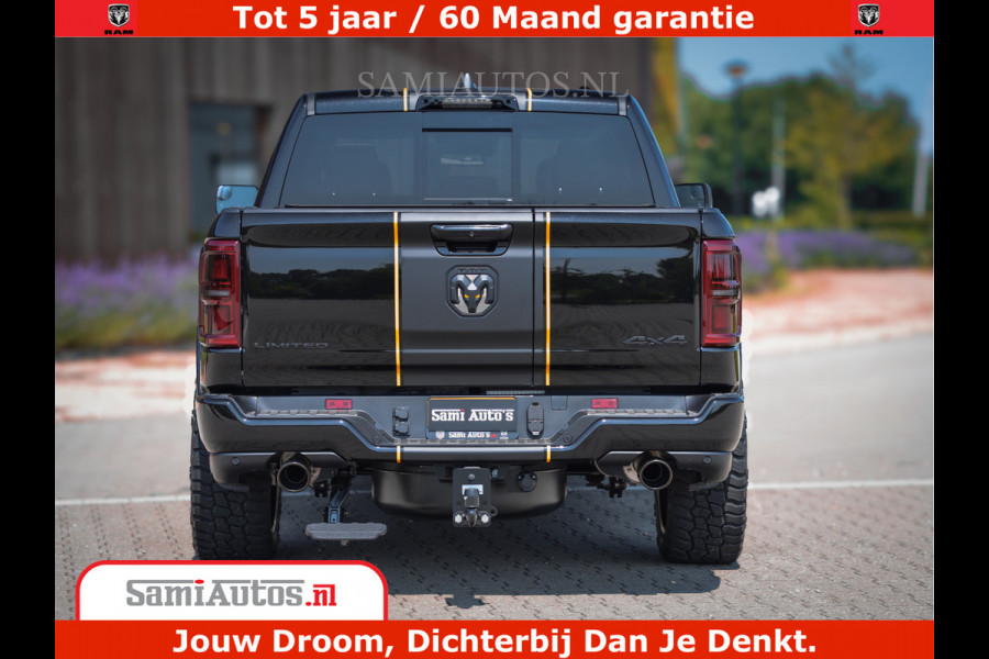 Dodge Ram 1500 Limited Night H.O 540HP 706Nm | Massage + Full Option | De Meest Luxe en Volle Pick-Up in zijn Klasse | Comfortabele Dubbele Cabine met Royale 5 Zitplaatsen | BPM vrij | Nu Leverbaar uit Voorraad | Voorraad Nr 2353 - 5412