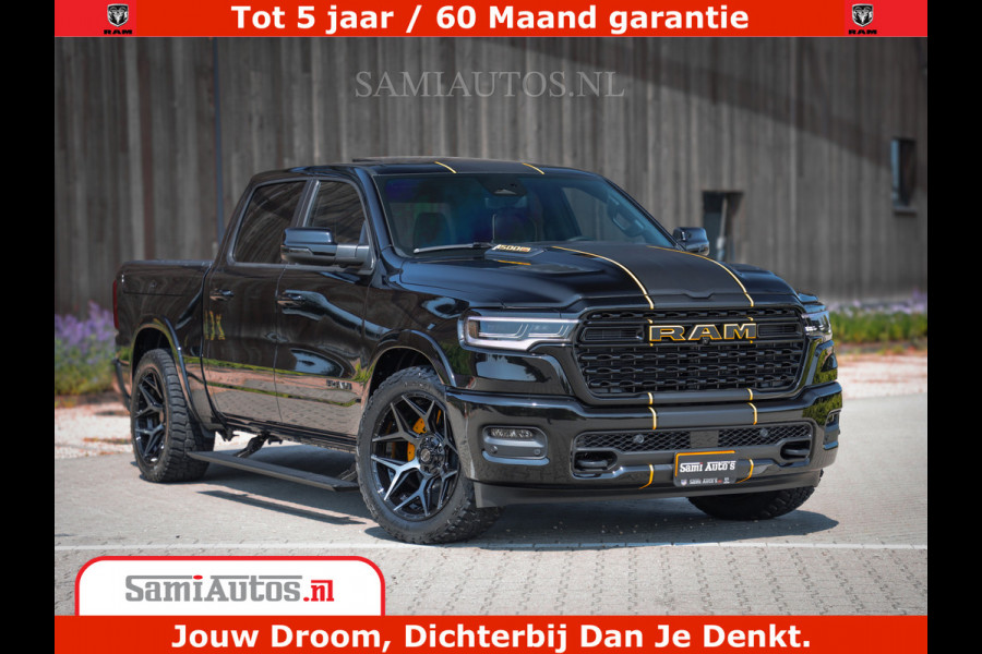 Dodge Ram 1500 Limited Night H.O 540HP 706Nm | Massage + Full Option | De Meest Luxe en Volle Pick-Up in zijn Klasse | Comfortabele Dubbele Cabine met Royale 5 Zitplaatsen | BPM vrij | Nu Leverbaar uit Voorraad | Voorraad Nr 2353 - 5412