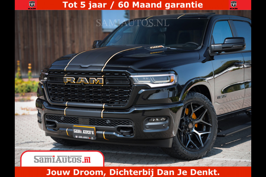 Dodge Ram 1500 Limited Night H.O 540HP 706Nm | Massage + Full Option | De Meest Luxe en Volle Pick-Up in zijn Klasse | Comfortabele Dubbele Cabine met Royale 5 Zitplaatsen | BPM vrij | Nu Leverbaar uit Voorraad | Voorraad Nr 2353 - 5412
