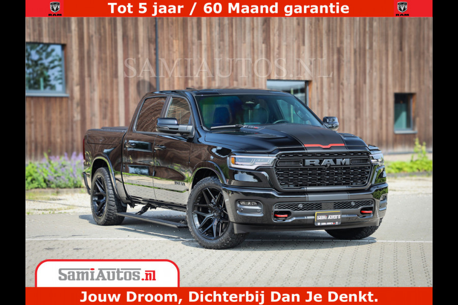 Dodge Ram 1500 Limited Night High Output 540HP 706Nm | Massage + Full Option | De Meest Luxe en Volle Pick-Up in zijn Klasse | Comfortabele Dubbele Cabine met Royale 5 Zitplaatsen | BPM vrij | Nu Leverbaar uit Voorraad | Voorraad Nr 2331 - 5133