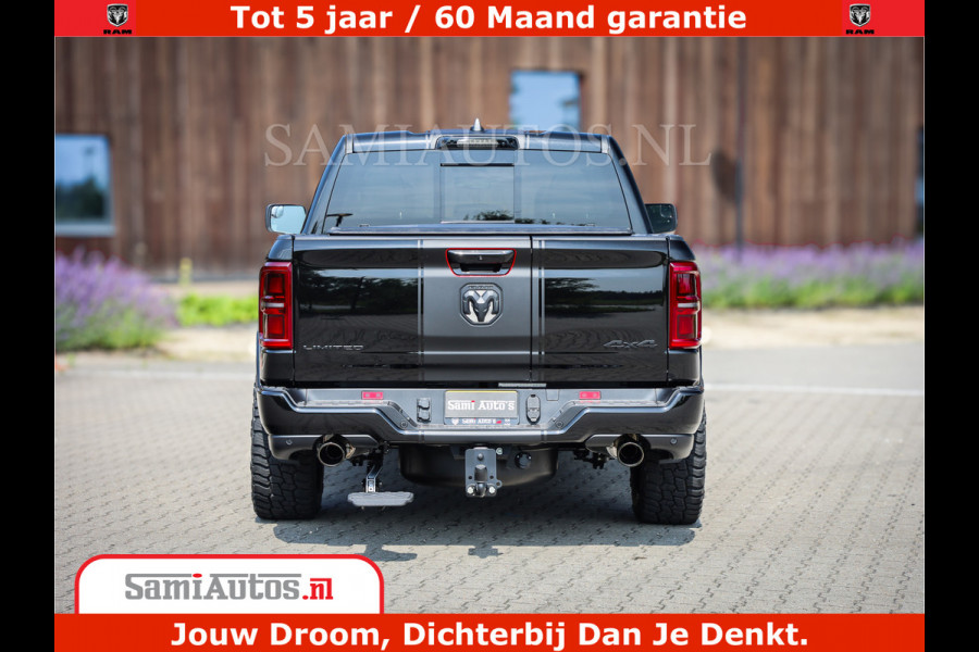 Dodge Ram 1500 Limited Night High Output 540HP 706Nm | Massage + Full Option | De Meest Luxe en Volle Pick-Up in zijn Klasse | Comfortabele Dubbele Cabine met Royale 5 Zitplaatsen | BPM vrij | Nu Leverbaar uit Voorraad | Voorraad Nr 2331 - 5133