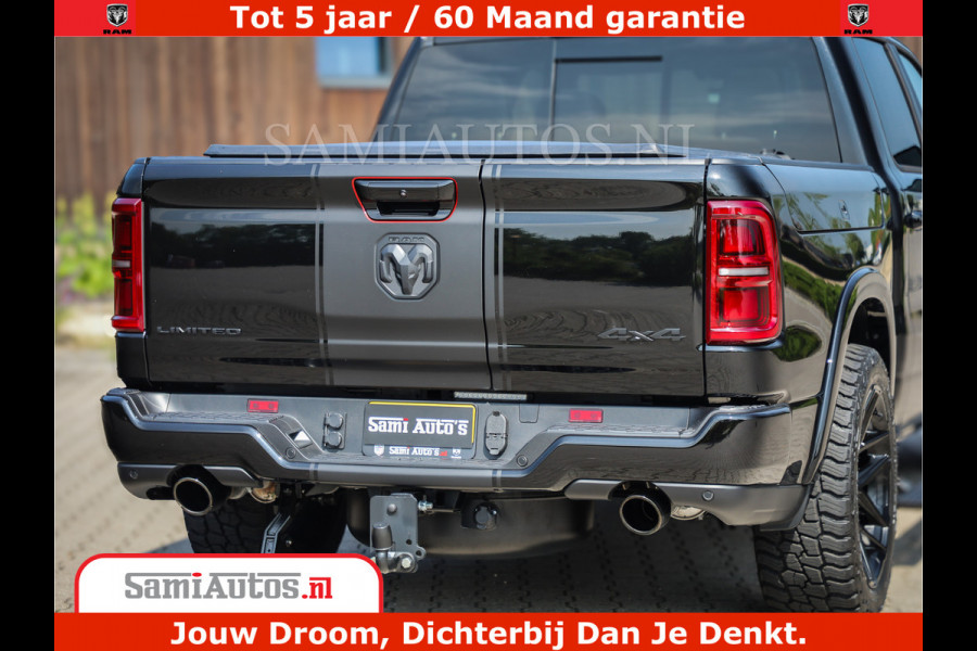 Dodge Ram 1500 Limited Night High Output 540HP 706Nm | Massage + Full Option | De Meest Luxe en Volle Pick-Up in zijn Klasse | Comfortabele Dubbele Cabine met Royale 5 Zitplaatsen | BPM vrij | Nu Leverbaar uit Voorraad | Voorraad Nr 2331 - 5133