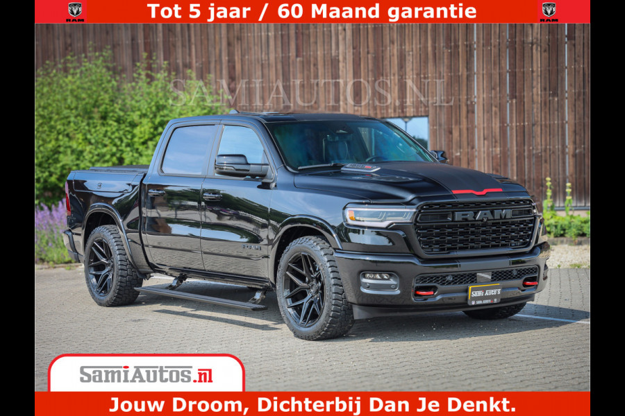 Dodge Ram 1500 Limited Night High Output 540HP 706Nm | Massage + Full Option | De Meest Luxe en Volle Pick-Up in zijn Klasse | Comfortabele Dubbele Cabine met Royale 5 Zitplaatsen | BPM vrij | Nu Leverbaar uit Voorraad | Voorraad Nr 2331 - 5133