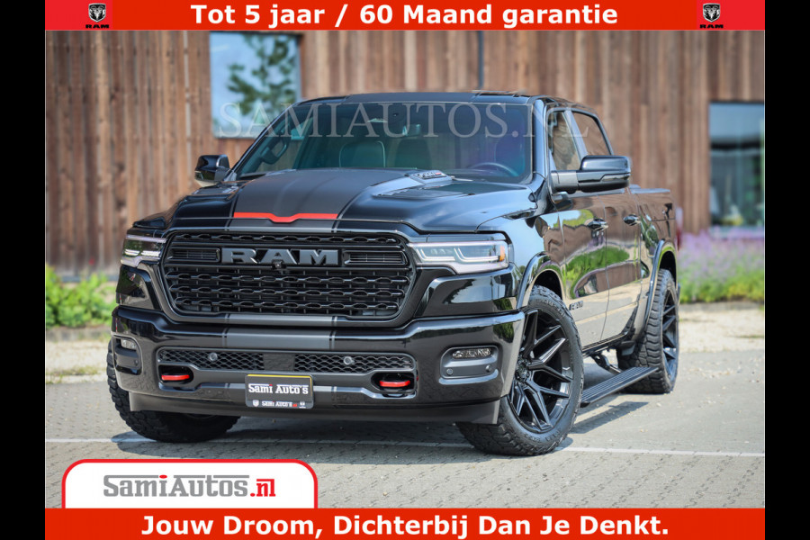 Dodge Ram 1500 Limited Night High Output 540HP 706Nm | Massage + Full Option | De Meest Luxe en Volle Pick-Up in zijn Klasse | Comfortabele Dubbele Cabine met Royale 5 Zitplaatsen | BPM vrij | Nu Leverbaar uit Voorraad | Voorraad Nr 2331 - 5133