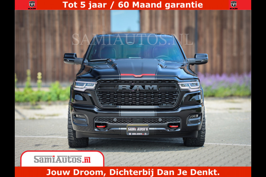 Dodge Ram 1500 Limited Night High Output 540HP 706Nm | Massage + Full Option | De Meest Luxe en Volle Pick-Up in zijn Klasse | Comfortabele Dubbele Cabine met Royale 5 Zitplaatsen | BPM vrij | Nu Leverbaar uit Voorraad | Voorraad Nr 2331 - 5133
