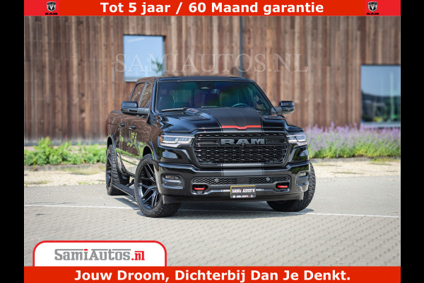 Dodge Ram 1500 Limited Night High Output 540HP 706Nm | Massage + Full Option | De Meest Luxe en Volle Pick-Up in zijn Klasse | Comfortabele Dubbele Cabine met Royale 5 Zitplaatsen | BPM vrij | Nu Leverbaar uit Voorraad | Voorraad Nr 2331 - 5133
