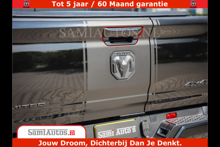 Dodge Ram 1500 Limited Night High Output 540HP 706Nm | Massage + Full Option | De Meest Luxe en Volle Pick-Up in zijn Klasse | Comfortabele Dubbele Cabine met Royale 5 Zitplaatsen | BPM vrij | Nu Leverbaar uit Voorraad | Voorraad Nr 2331 - 5133
