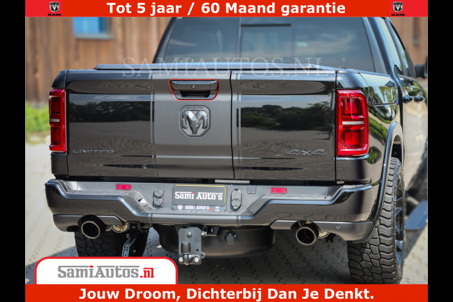 Dodge Ram 1500 Limited Night High Output 540HP 706Nm | Massage + Full Option | De Meest Luxe en Volle Pick-Up in zijn Klasse | Comfortabele Dubbele Cabine met Royale 5 Zitplaatsen | BPM vrij | Nu Leverbaar uit Voorraad | Voorraad Nr 2331 - 5133
