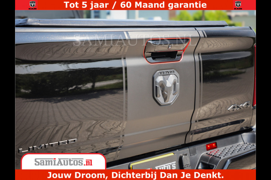 Dodge Ram 1500 Limited Night High Output 540HP 706Nm | Massage + Full Option | De Meest Luxe en Volle Pick-Up in zijn Klasse | Comfortabele Dubbele Cabine met Royale 5 Zitplaatsen | BPM vrij | Nu Leverbaar uit Voorraad | Voorraad Nr 2331 - 5133