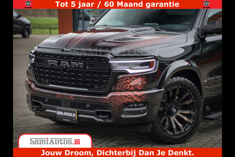 Dodge Ram COBRA EDITION | 1500 Limited Night High Output 540HP 706Nm | Massage + Full Option | De Meest Luxe en Volle Pick-Up in zijn Klas Comfortabele Dubbele Cabine met Royale 5 Zitplaatsen | BPM vrij | Nu Leverbaar uit Voorraad | Voorraad Nr 2368 -  5452 | Cobra package is meerprijs |