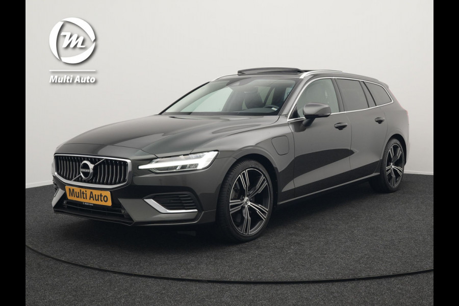 Volvo V60 T8 Recharge AWD Inscription Plug In Hybrid 392pk Dealer O.H. PHEV | Panodak | Adaptive cruise | Lederen Sportstoelen Memory & Massage | Pilot Assist | Harman Kardon | Apple Carplay | Camera | Keyless | Stoel & Stuurverwarming | L.M. 19" | Virtual |