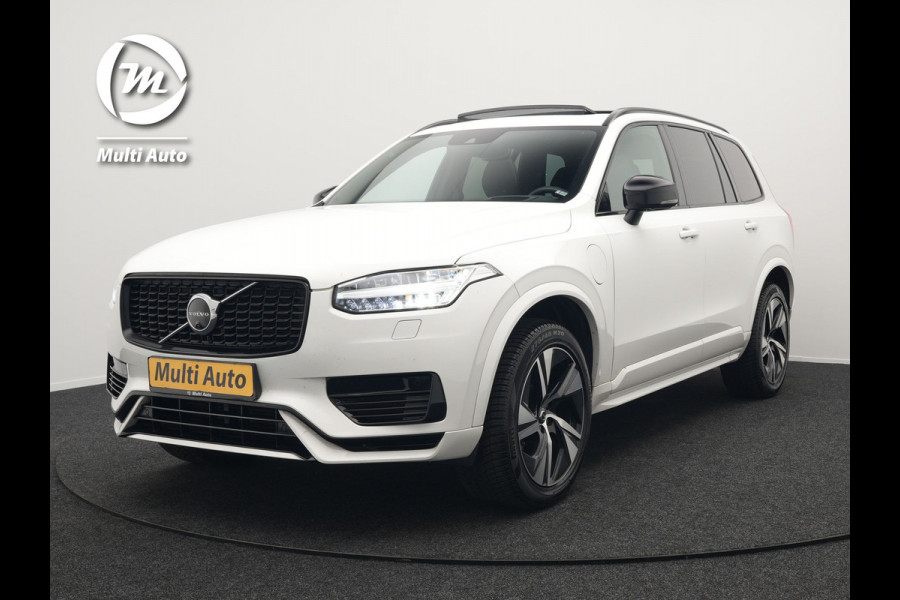Volvo XC90 T8 Recharge AWD R-Design Plug In Hybrid 456pk 7 Persoons Long Range Dealer O.H. INCL BTW PHEV | Panodak | Alcantara Sportstoelen Memory | Adaptive Cruise | Harman Kardon | Pilot Assist | Head Up | 360 Camera | L.M. 20" | Apple Carplay | Navigatie | DAB |