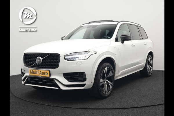 Volvo XC90 T8 Recharge AWD R-Design Plug In Hybrid 456pk 7 Persoons Long Range Dealer O.H. INCL BTW PHEV | Panodak | Alcantara Sportstoelen Memory | Adaptive Cruise | Harman Kardon | Pilot Assist | Head Up | 360 Camera | L.M. 20" | Apple Carplay | Navigatie | DAB |
