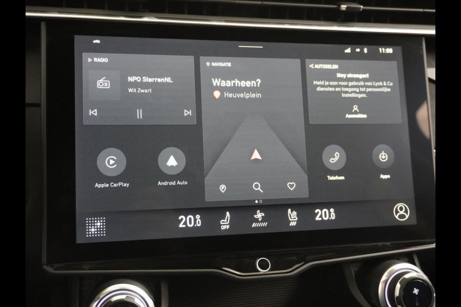 Lynk & Co 01 1.5 PHEV AUT-7 261pk Pano-Schuif-K-dak 20" 360°Camera Apple Carplay Android Auto Adaptive-Cruise Navi Pdc Ecc Keyless Led Plug-I Elek.Memory.Stoel File assistent Dodehoek detector Elektrisch bedienbare achterklep Rijstrooksensor Wifi Verkeersbord detectie 425Nm koppel 3,7kw laadvermogen A-label Euro 6 Hybride Benzine/Elektrisch rijden tot ca.69km 1.800kg trekvermogen