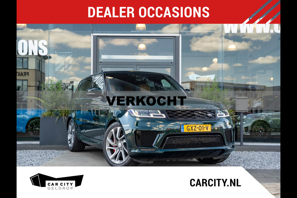 Land Rover Range Rover Sport P400e Autobiography Dynamic / SVO British Racing Green / Laser / Head up / Stoelkoeling / Koelkast Land Rover Range Rover Sport P400e Autobiography Dynamic / SVO British Racing Green / Laser / Head up / Stoelkoeling / Koelkast