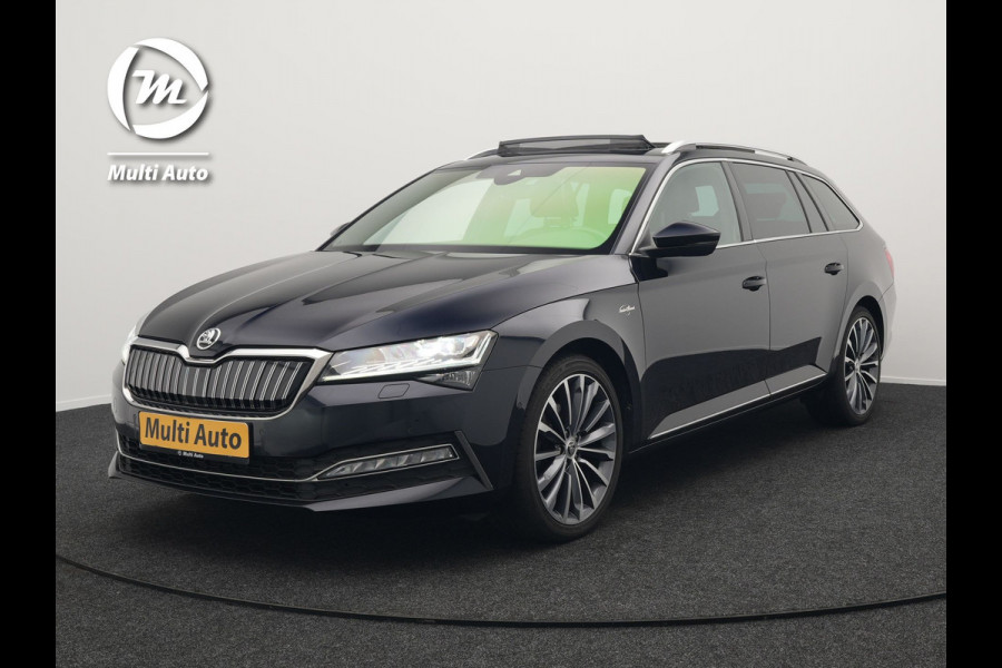 Škoda Superb Combi 1.4 TSI iV Lauren & Klement Plug In Hybrid 218pk Dealer O.H PHEV | Panodak | Adaptive Cruise | Camera | Lederen Sportstoelen Memory & Ventilatie |  Crystal LED | Apple Carplay | Lane Assist | Stoelverwarming | Navigatie |  DAB |