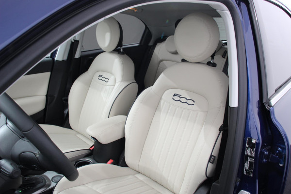 Fiat 500X Fiat 500X 1,4 Turbo 150pk Yacht Club Automaat Leder Navigatie Audio Canvas vouwdak Adaptive Cruise Control Camera Dab Led 18"Lmv Extra getint glas