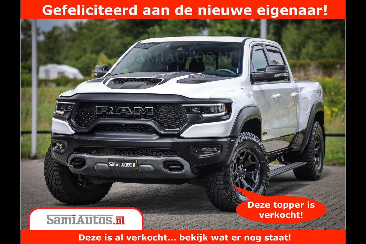Dodge Ram 1500 TRX 6.2 V8 4x4 | HellCat 702 PK | BEAST | RAM Vol | Black Line | Comfortabele DC Dubbele Cabine met Royale 5 Zitplaatsen | Rode Stiksels | Head-Up | DashCam | Alarm | Dodge Ram 1500 TRX 6.2 V8 4x4 | HellCat 702 PK | BEAST | RAM Vol | Black Line | Comfortabele DC Dubbele Cabine met Royale 5 Zitplaatsen | Rode Stiksels | Head-Up | DashCam | Alarm |