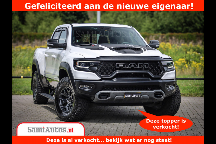 Dodge Ram 1500 TRX 6.2 V8 4x4 | HellCat 702 PK | BEAST | RAM Vol | Black Line | Comfortabele DC Dubbele Cabine met Royale 5 Zitplaatsen | Rode Stiksels | Head-Up | DashCam | Alarm |