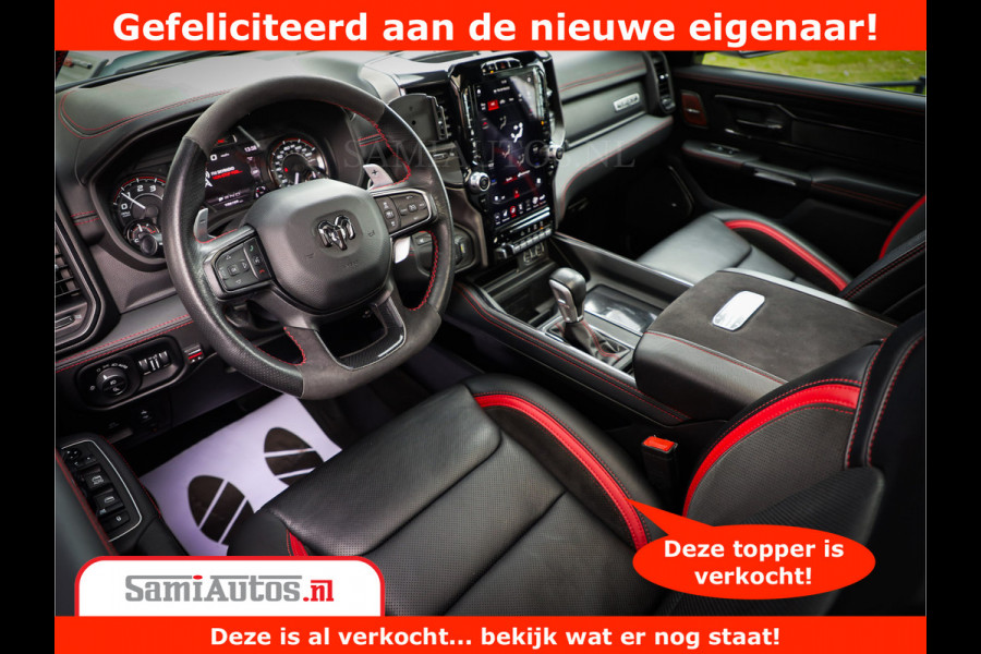 Dodge Ram 1500 TRX 6.2 V8 4x4 | HellCat 702 PK | BEAST | RAM Vol | Black Line | Comfortabele DC Dubbele Cabine met Royale 5 Zitplaatsen | Rode Stiksels | Head-Up | DashCam | Alarm |