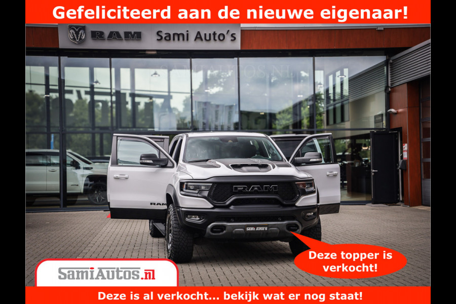 Dodge Ram 1500 TRX 6.2 V8 4x4 | HellCat 702 PK | BEAST | RAM Vol | Black Line | Comfortabele DC Dubbele Cabine met Royale 5 Zitplaatsen | Rode Stiksels | Head-Up | DashCam | Alarm |