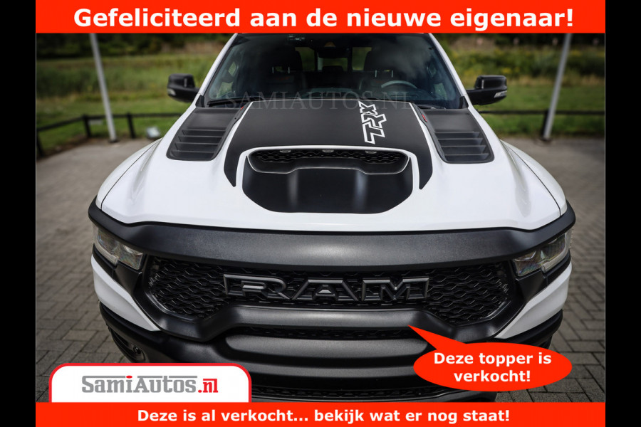 Dodge Ram 1500 TRX 6.2 V8 4x4 | HellCat 702 PK | BEAST | RAM Vol | Black Line | Comfortabele DC Dubbele Cabine met Royale 5 Zitplaatsen | Rode Stiksels | Head-Up | DashCam | Alarm |