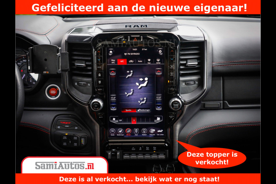 Dodge Ram 1500 TRX 6.2 V8 4x4 | HellCat 702 PK | BEAST | RAM Vol | Black Line | Comfortabele DC Dubbele Cabine met Royale 5 Zitplaatsen | Rode Stiksels | Head-Up | DashCam | Alarm |