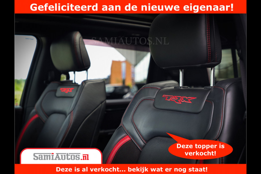 Dodge Ram 1500 TRX 6.2 V8 4x4 | HellCat 702 PK | BEAST | RAM Vol | Black Line | Comfortabele DC Dubbele Cabine met Royale 5 Zitplaatsen | Rode Stiksels | Head-Up | DashCam | Alarm |