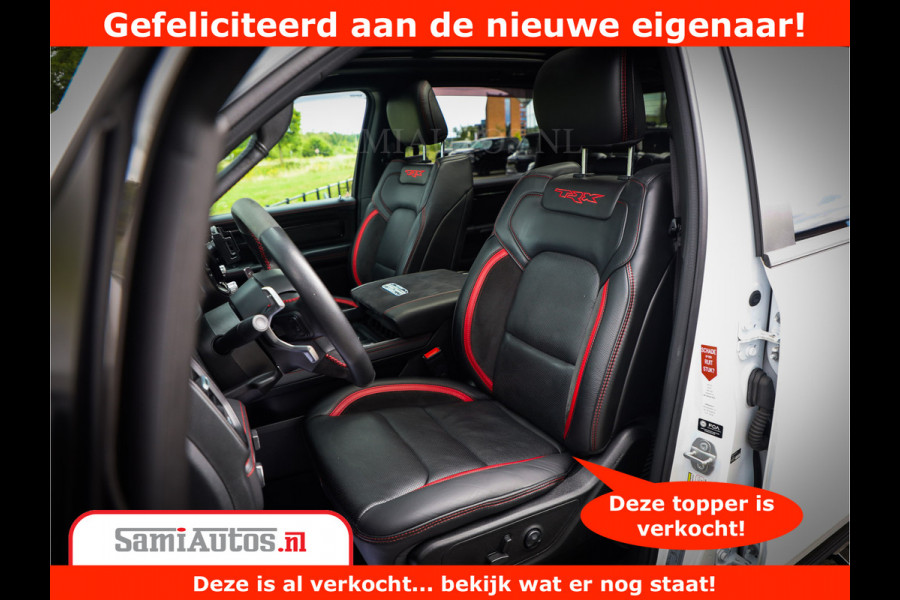 Dodge Ram 1500 TRX 6.2 V8 4x4 | HellCat 702 PK | BEAST | RAM Vol | Black Line | Comfortabele DC Dubbele Cabine met Royale 5 Zitplaatsen | Rode Stiksels | Head-Up | DashCam | Alarm |