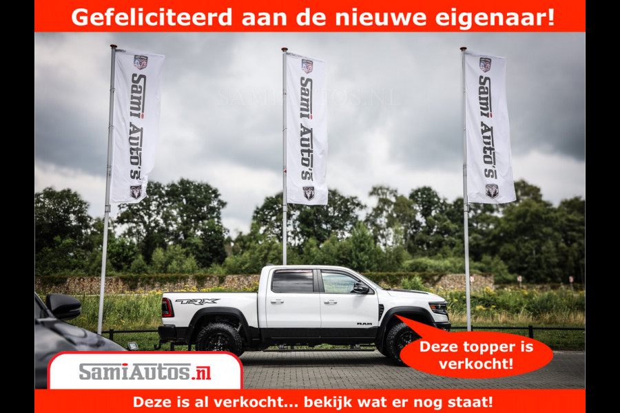 Dodge Ram 1500 TRX 6.2 V8 4x4 | HellCat 702 PK | BEAST | RAM Vol | Black Line | Comfortabele DC Dubbele Cabine met Royale 5 Zitplaatsen | Rode Stiksels | Head-Up | DashCam | Alarm |