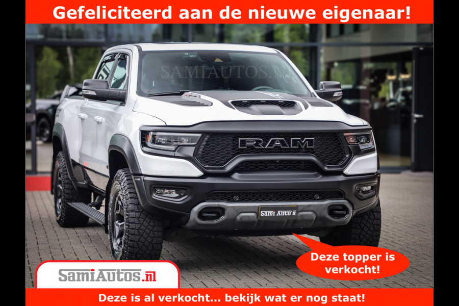 Dodge Ram 1500 TRX 6.2 V8 4x4 | HellCat 702 PK | BEAST | RAM Vol | Black Line | Comfortabele DC Dubbele Cabine met Royale 5 Zitplaatsen | Rode Stiksels | Head-Up | DashCam | Alarm |
